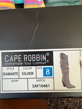 Cape Robbin Diamante Over-the-Knee Boots in Silver